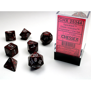 CHESSEX DICE - POLYHEDRAL SET (7) - SPECKLED SILVER VOLCANO