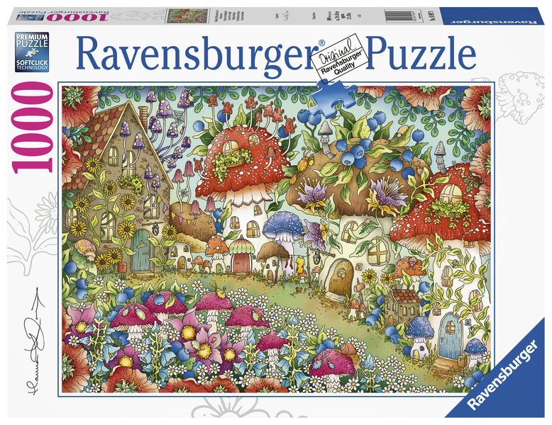 Ravensburger 1000 Piece Floral Mushroom Houses Jigsaws 1000 The 