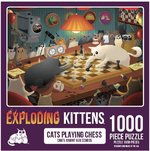 Jigsaw - 1000 Piece Exploding Kittens - Playing Chess-jigsaws-The Games Shop