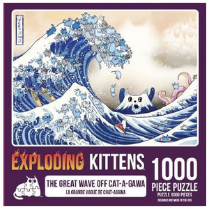 Jigsaw - 1000 Piece Exploding Kittens - Great Wave of Cat-a-Gawa
