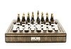 Chess Set - Black & White Pieces with metal highligts on Mosaic finish Board-chess-The Games Shop