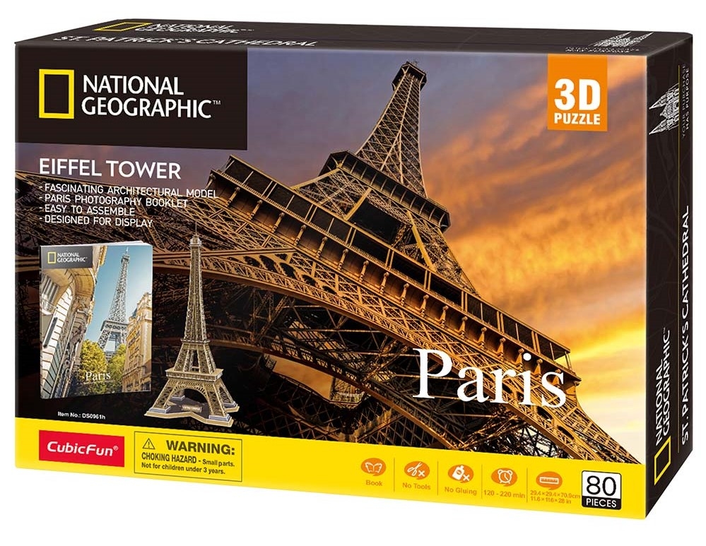 National Geographic 3D Puzzle Eiffel Tower Paris Architecture Model Kit