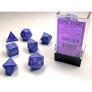 CHESSEX DICE - POLYHEDRAL SET (7) - SPECKLED SILVER TETRA