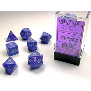 CHESSEX DICE - POLYHEDRAL SET (7) - SPECKLED SILVER TETRA