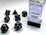 CHESSEX DICE - POLYHEDRAL SET (7) - OPAQUE BLACK / WHITE