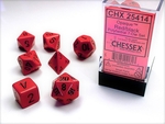 CHESSEX DICE - POLYHEDRAL SET (7) - OPAQUE RED / BLACK-gaming-The Games Shop