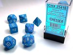 CHESSEX DICE - POLYHEDRAL SET (7) - OPAQUE BLUE / WHITE-gaming-The Games Shop