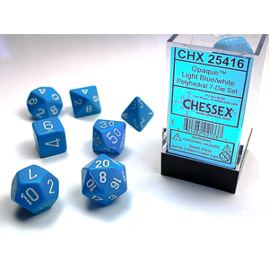 CHESSEX DICE - POLYHEDRAL SET (7) - OPAQUE BLUE / WHITE