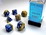 CHESSEX DICE - POLYHEDRAL SET (7) - GEMINI BLUE - GOLD / WHITE