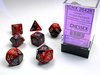 CHESSEX DICE - POLYHEDRAL SET (7) - GEMINI PURPLE-RED GOLD-gaming-The Games Shop
