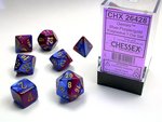 CHESSEX DICE - POLYHEDRAL SET (7) - GEMINI BLUE-PURPLE / GOLD-accessories-The Games Shop