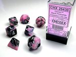 CHESSEX DICE - POLYHEDRAL SET (7) - GEMINI BLACK-PINK / WHITE-gaming-The Games Shop