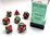 CHESSEX DICE - POLYHEDRAL SET (7) - GEMINI GREEN-RED / WHITE