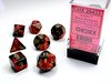 CHESSEX DICE - POLYHEDRAL SET (7) - GEMINI BLACK-RED/GOLD-gaming-The Games Shop