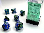CHESSEX DICE - POLYHEDRAL SET (7) - GEMINI BLUE-GREEN/GOLD-gaming-The Games Shop