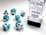 CHESSEX DICE - POLYHEDRAL SET (7) - GEMINI TEAL-WHITE/BLACK