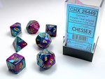 CHESSEX DICE - POLYHEDRAL SET (7) - GEMINI PURPLE-TEAL/GOLD-gaming-The Games Shop