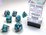 CHESSEX DICE - POLYHEDRAL SET (7) - GEMINI STEAL-TEAL/WHITE