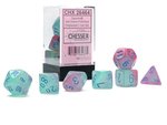 CHESSEX DICE - POLYHEDRAL SET (7) - GEMINI GEL GREEN-PINK/BLUE LUMINARY-gaming-The Games Shop