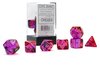 CHESSEX DICE - POLYHEDRAL SET (7) - GEMINI TRANSLUCENT RED-VIOLET/GOLD-gaming-The Games Shop