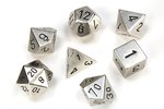 CHESSEX DICE - POLYHEDRAL SET (7) - METAL SILVER-accessories-The Games Shop