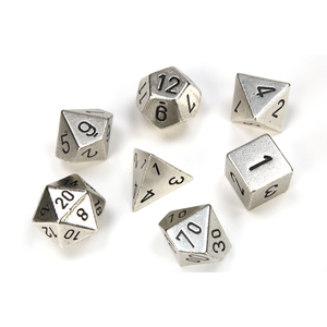 CHESSEX DICE - POLYHEDRAL SET (7) - METAL SILVER