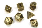 CHESSEX DICE - POLYHEDRAL SET (7) - METAL OLD BRASS-accessories-The Games Shop