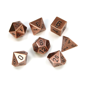 CHESSEX DICE - POLYHEDRAL SET (7) - METAL COPPER