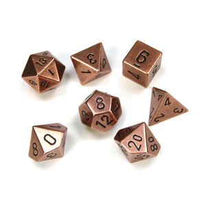 CHESSEX DICE - POLYHEDRAL SET (7) - METAL COPPER