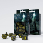 Q WORKSHOP DICE - RUNIC BLACK / YELLOW-accessories-The Games Shop