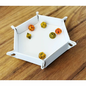 HEX DICE TRAY 6" WHITE