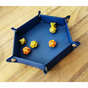 HEX DICE TRAY - 6" BLUE