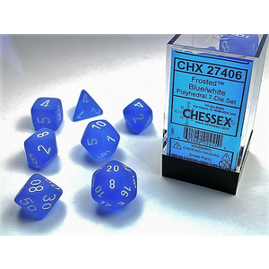 Chessex Dice - Polyhedral Set (7) - Frosted Blue/White