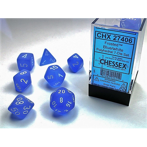 Chessex Dice - Polyhedral Set (7) - Frosted Blue/White