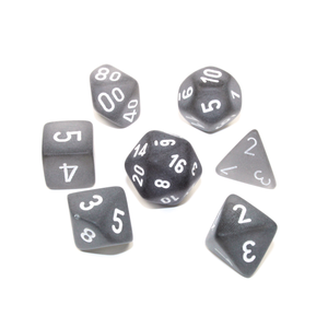 Chessex Dice - Polyhedral Set (7) - Frosted Smoke/White