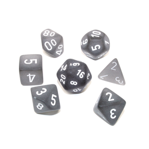 Chessex Dice - Polyhedral Set (7) - Frosted Smoke/White