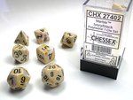 Chessex Dice - Polyhedral Set (7) - Marble Ivory/Black-gaming-The Games Shop