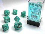 Chessex Dice - Polyhedral Set (7) - Marble Oxi-Copper/White-gaming-The Games Shop