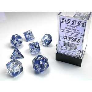 Chessex Dice - Polyhedral Set (7) - Nebula Black/White