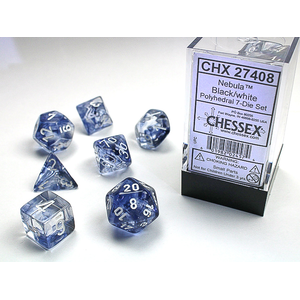 Chessex Dice - Polyhedral Set (7) - Nebula Black/White