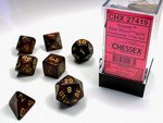 Chessex Dice - Polyhedral Set (7) - Scarab Blue Blood/Gold-gaming-The Games Shop