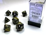 Chessex Dice - Polyhedral Set (7) - Leaf Black Gold Silver-board games-The Games Shop