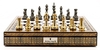 Chess Set - Heavy  Brass Gold & Silver finish pieces on 20" Mosaic Finish Board-chess-The Games Shop
