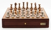 Chess Set - Copper & Silver finish metal pieces on 18" Mahogany finish Board-chess-The Games Shop