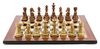 Chess Set - Grain finish Brown & Box Wood Look Pieces on Shinny Walnut Finish Board-chess-The Games Shop