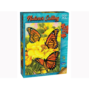 Holdson - 500XL Piece - Nature Calls Monarch on Yellow Rose