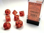 Chessex Dice - Polyhedral Set (7) - Vortex Orange/Black-gaming-The Games Shop