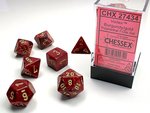 Chessex Dice - Polyhedral Set (7) - Vortex Burgundy/Gold-gaming-The Games Shop