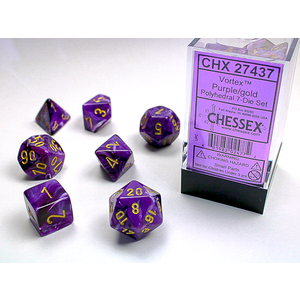 Chessex Dice - Polyhedral Set (7) - Vortex Purple/Gold