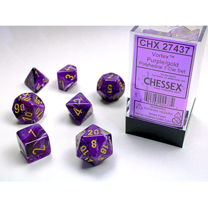 Chessex Dice - Polyhedral Set (7) - Vortex Purple/Gold